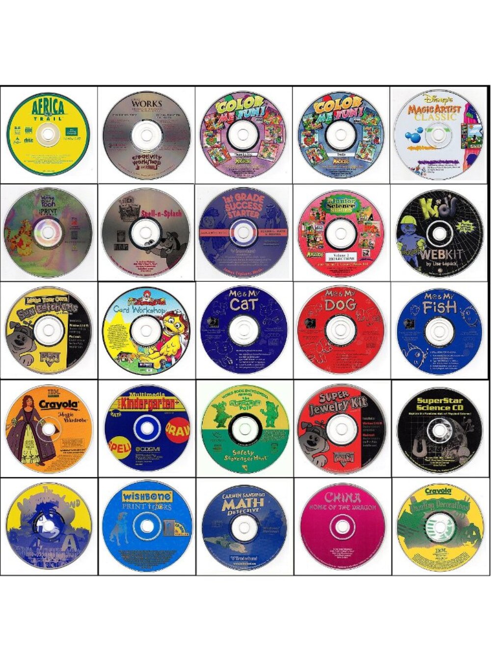 25 Vintage CD-ROM Kids Lot #5 (1997-1998)